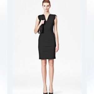Acne Studios V-neck Structured Black Sheath Dress